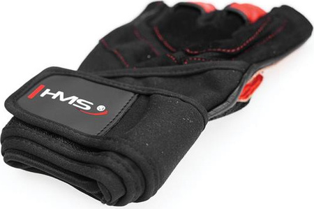 Rękawiczki kulturystyczne na siłownię HMS RST01 rozmiar XXL czarno-czerwone