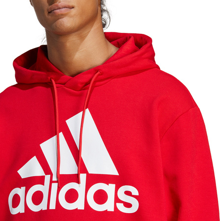 Bluza męska adidas Essentials French Terry Big Logo Hoodie czerwona IC9365