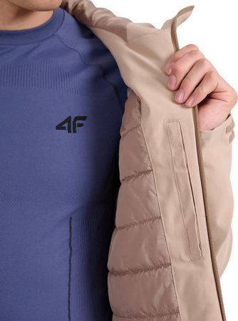 Kurtka narciarska męska 4F M0787 beżowa 4FWAW25TTJAM0787 83S