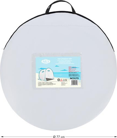 Namiot plażowy samorozkładający podłoga Nils Camp NC3173 szaro-turkusowy