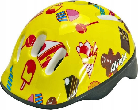 Kask rowerowy dziecięcy na rolki deskorolkę hulajnogę Allright Kids Yellow MV6-2 rozmiar XS (44-48cm)