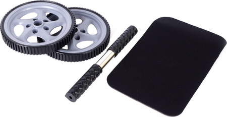 Kółko do ćwiczeń Profit z matą szaro-czarne DK 3218N