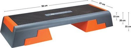 Step do aerobiku HMS Premium AS007 stepper 3 poziomy regulowany 97/100/103 cm