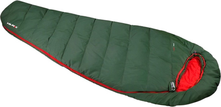 Śpiwór turystyczny mumia High Peak Pak 1000 Eco wymiary 220x80x50 cm 