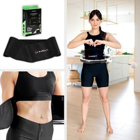 Zestaw hula hop magnetyczne HMS HHM16 z licznikiem pas wyszczuplający BR163 czarny