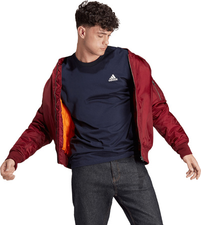 Koszulka męska adidas Essentials Jersey Embroidered Small Logo granatowa HY3404