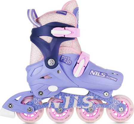 Łyżworolki rolki regulowane Filo Nils Extreme NA13102 fioletowe rozmiar XS 26-29