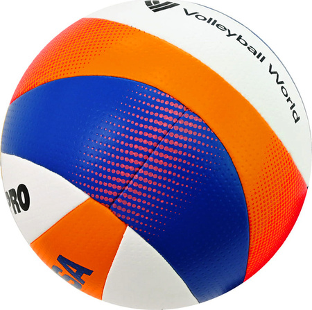 Piłka siatkowa plażowa meczowa Mikasa Beach Pro biało-pomarańczowo-niebieska BV550C