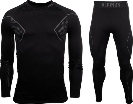 Bielizna termoaktywna dla dzieci Alpinus Active Set czarno-szara GT43204