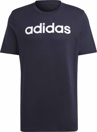 Koszulka męska adidas Essentials Single Jersey Linear Embroidered Logo Tee granatowa IC9275