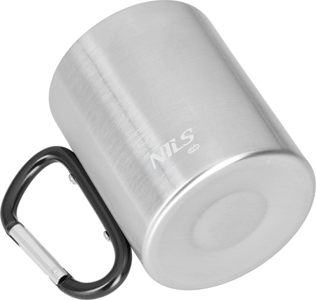 Kubek turysytyczny z karabińczykiem Nils Camp NC17110 czarny 330 ml