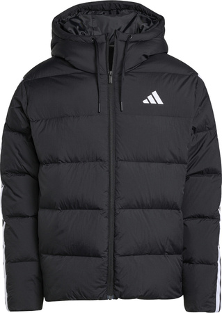Kurtka męska adidas Essentials Climawarm 3 Stripes Puffer Down Hooded czarna JM4165