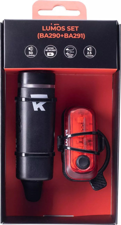 Zestaw lampek rowerowych oświetlenie tylne przednie Radvik Lumos Set moc 50 lumenów