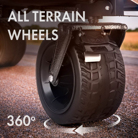 Wózek turystyczny transportowy plażowy XXL do 100kg Nils Camp NC2604 czarny 180 l