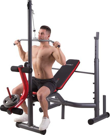 Ławka do ćwiczeń regulowana z wyciągiem HMS