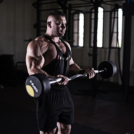 Sztanga/gryf stały łamany gumowany HMS GSL-15 15 kg