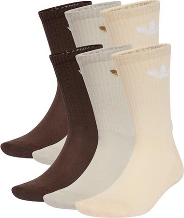 Skarpety adidas Trefoil Cushion Crew Socks 6 Pairs beżowe, brązowe IX5274