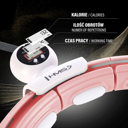 Hula hop pink z magnesem i obciążnikiem licznik HMS hhm15