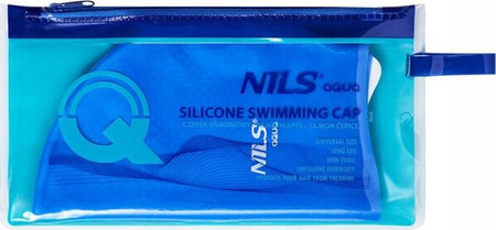 Czepek silikonowy dots Nils aqua nqc jednokolorowy niebieski
