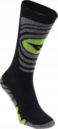 Skarpety narciarskie Hi-Tec Galache dziecięce czarno-limonkowe 33-35