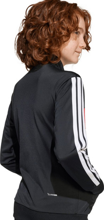 Dres dla dzieci adidas Seasonal Essentials Tiberio 3-Stripes czarno-czerwono-biały JC7519