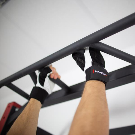 Rękawiczki kulturystyczne na siłownię HMS rst04 biało-czarne rozmiar XXL