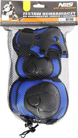 Zestaw ochraniaczy kolana łokcie nadgarstki na rolki, hulajnogę, deskorolkę Nils Extreme H110 rozmiar M granatowe