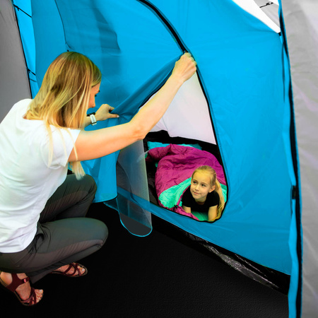 Namiot turystyczny kempingowy Nils Camp Higland NC6031 6 osobowy niebiesko-szary 570x210x200cm