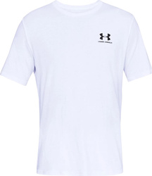 Koszulka męska Under Armour Sportstyle Left Chest SS biała 1326799-100