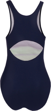 Kostium kąpielowy damski Crowell Katie kol.02 granatowo-limonkowo-zielony