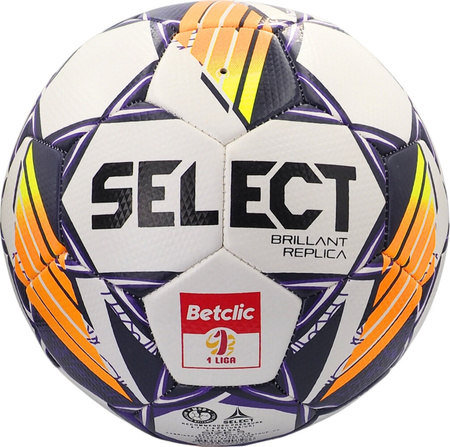 Piłka nożna Select Brillant Replica DB Betclic 1 Liga v24 biało-pomarańczowo-fioletowa 18766