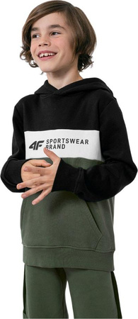 Bluza dla chłopca 4F zielono-czarna HJZ22 JBLM003 46S