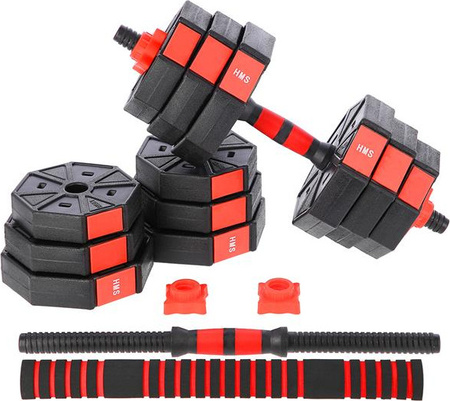 Sztanga gryf z obciążeniem sztangielki / hantle kompozyt HMS SGC20 20 kg