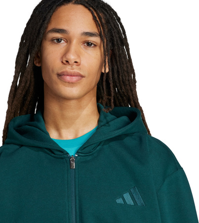 Bluza męska adidas ALL SZN Fleece Full-Zip zielona JX5101
