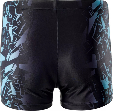 Dziecięce bokserki kąpielowe Aquawave ATOS JR black scuba blue logo print rozmiar 158