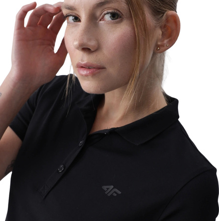 Koszulka damska polo 4F F317 czarna 4FWMM00TPTSF317 20S