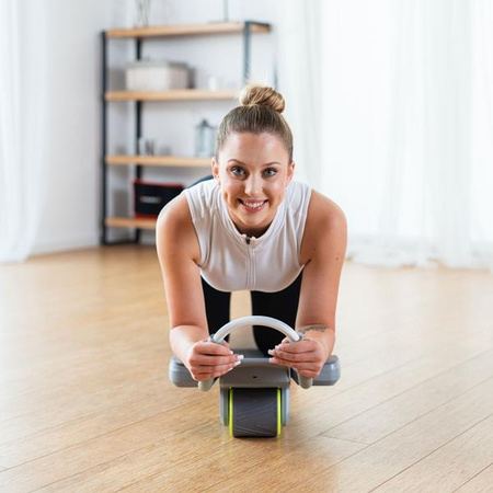 Automatyczne koło do ćwiczeń mięśni brzucha z podparciem kółko ABS KA08 szare