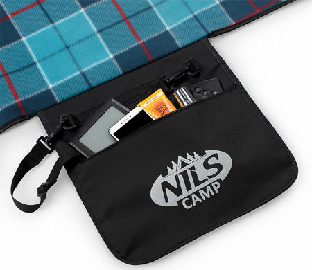 Koc piknikowy turystyczny plażowy kratka Nils camp NC8002 niebieski 250x200cm