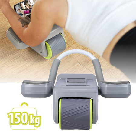 Automatyczne koło do ćwiczeń mięśni brzucha z podparciem kółko ABS KA08 szare