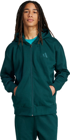 Bluza męska adidas ALL SZN Fleece Full-Zip zielona JX5101