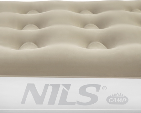 Materac welurowy jednoosobowy turystyczny kempingowy Nils Camp NC2801 beżowy 191x73x22 cm