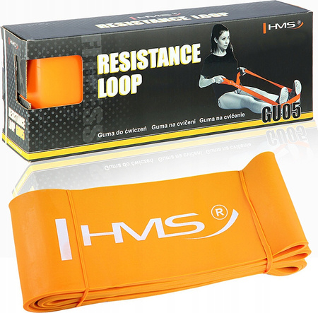 Guma taśma oporowa do ćwiczeń HMS GU05 101x4,5x2080 mm pomarańczowa