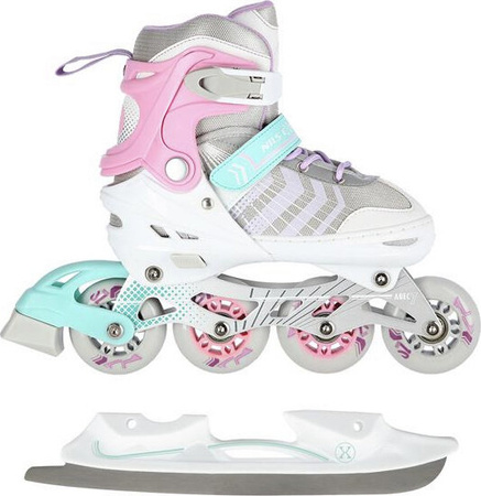 Łyżworolki z wymienną płozą figurową rolki wrotki 4w1 Nils Extreme NH18192 rozmiar L 39-43