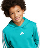 Bluza dla dzieci adidas 3 Stripes Fleece Hoodie 225 turkusowa JN2417