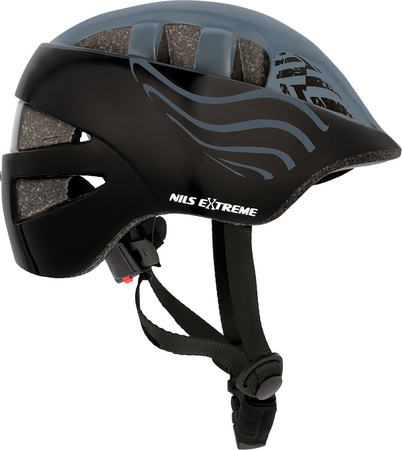 Kask dziecięcy rowerowy na rolki deskorolkę Nils Extreme MTW08 czarny rozmiar XS 48-55cm