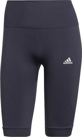Legginsy damskie adidas Aeroknit Seamless Short Tights granatowe HE2960
