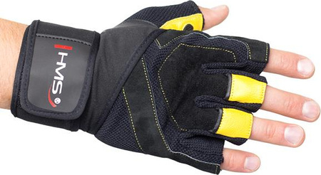 Rękawiczki kulturystyczne na siłownię HMS RST01 rozmiar XXL czarno-żółte