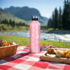 Butelka bidon turystyczny ze stali nierdzewnej Nils Camp NC3805 różowy 750ML 