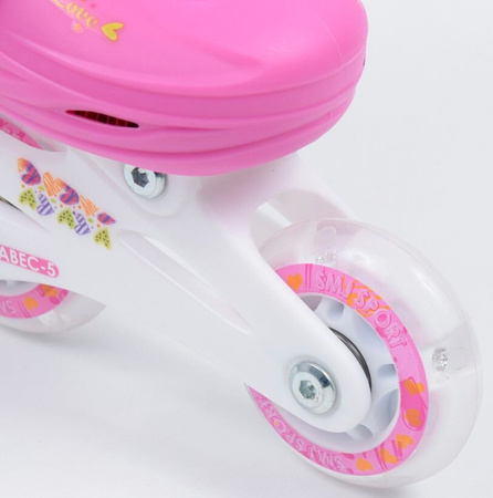 3w1 Wrotko-rolki-łyżwy Combo Hearts regulowane