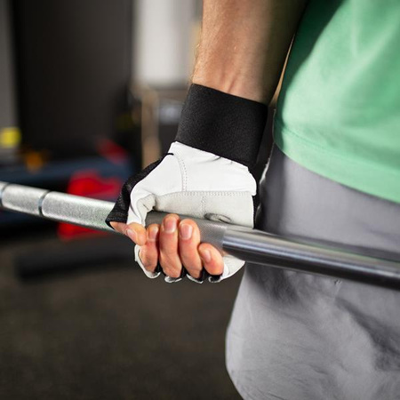 Rękawiczki kulturystyczne na siłownię HMS rst04 biało-czarne rozmiar XXL